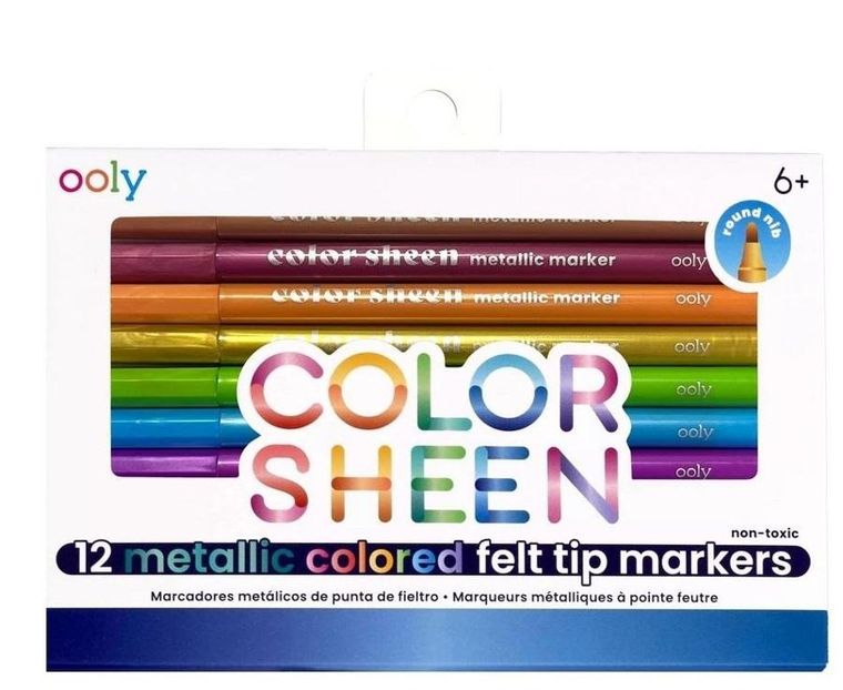Ooly, Color Sheen, flamastry metaliczne, 12 szt.