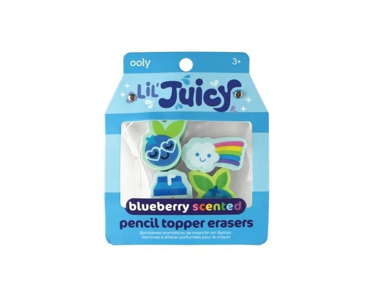 Ooly, gumki na ołówek pachnące owocami, jagoda, 4 szt.