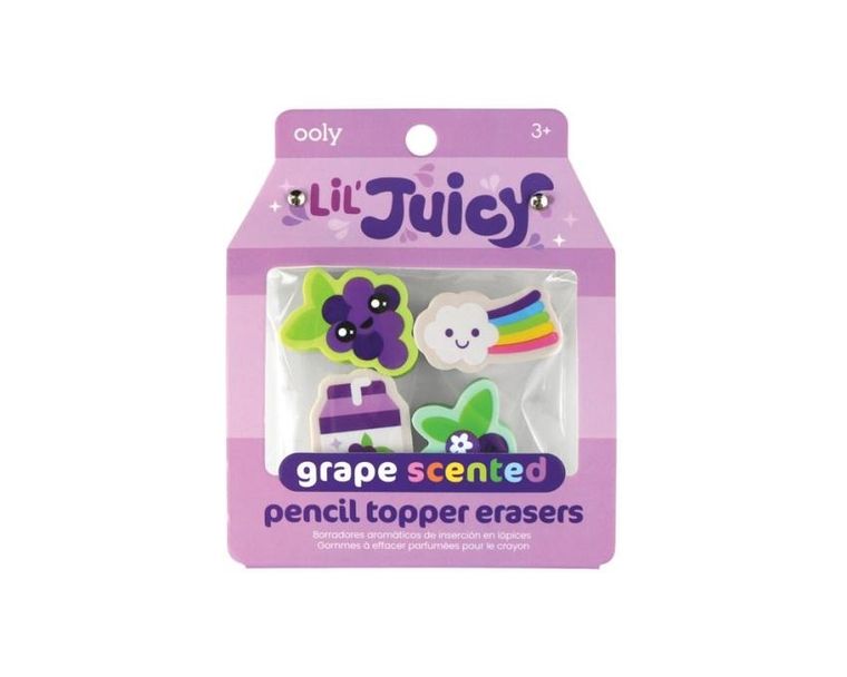 Ooly, gumki na ołówek pachnące owocami, winogrona, 4 szt.