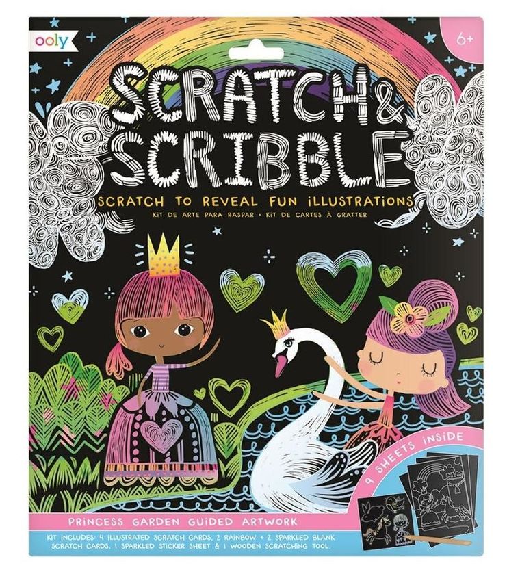 Ooly, Scratch & Scribble, Ogród Księżniczki, zdrapywanki, zestaw kreatywny
