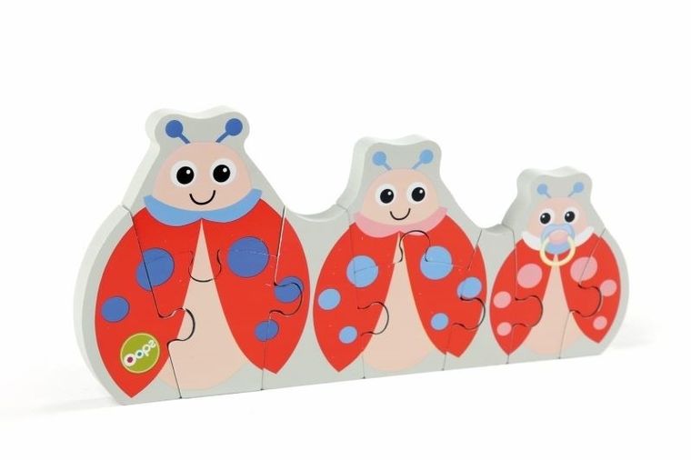 Oops, Biedronka, drewniane puzzle dwustronne, 18m+