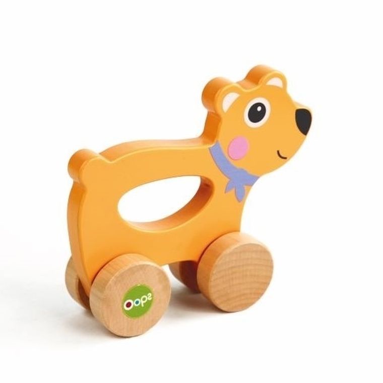 Oops, Miś, zabawka na kółkach, 6m+