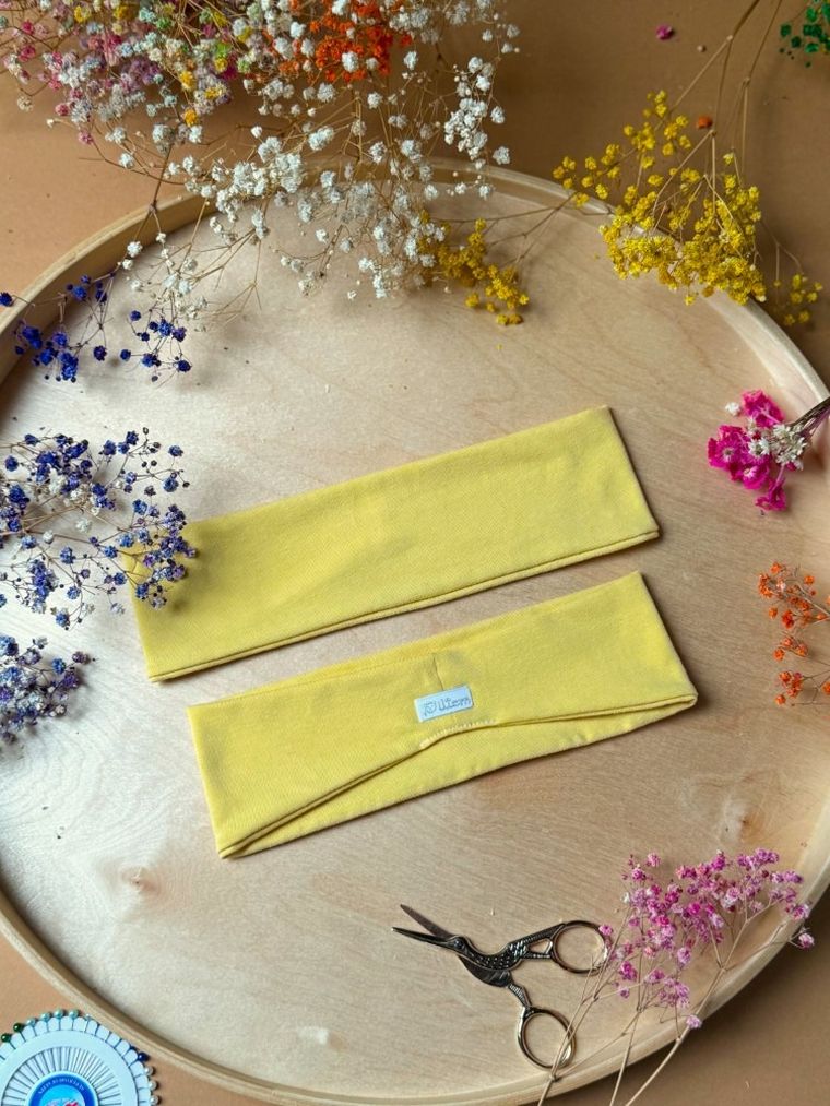 Opaska dla mamy i córki, żółta, zestaw, 2 szt., Iltom