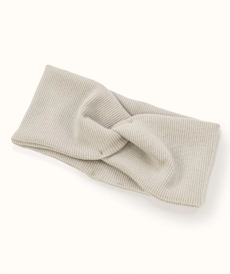 Opaska dziewczęca, prążkowana, beżowa, Iltom