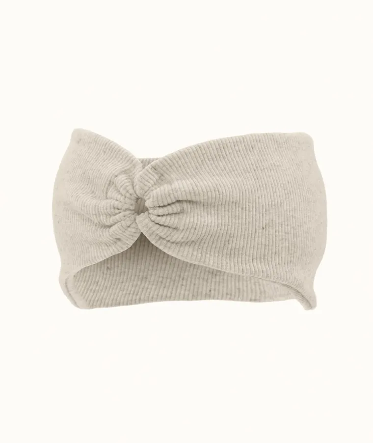 Opaska dziewczęca, prążkowana, beżowa, Iltom