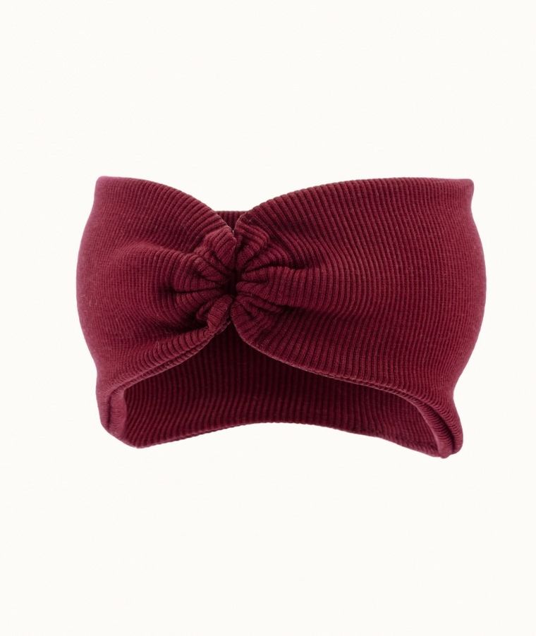 Opaska dziewczęca, prążkowana, bordowa, Iltom