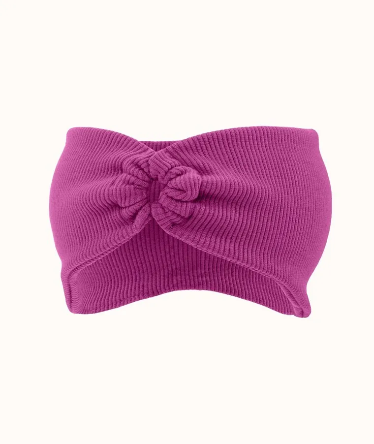 Opaska dziewczęca, prążkowana, różowa, Iltom