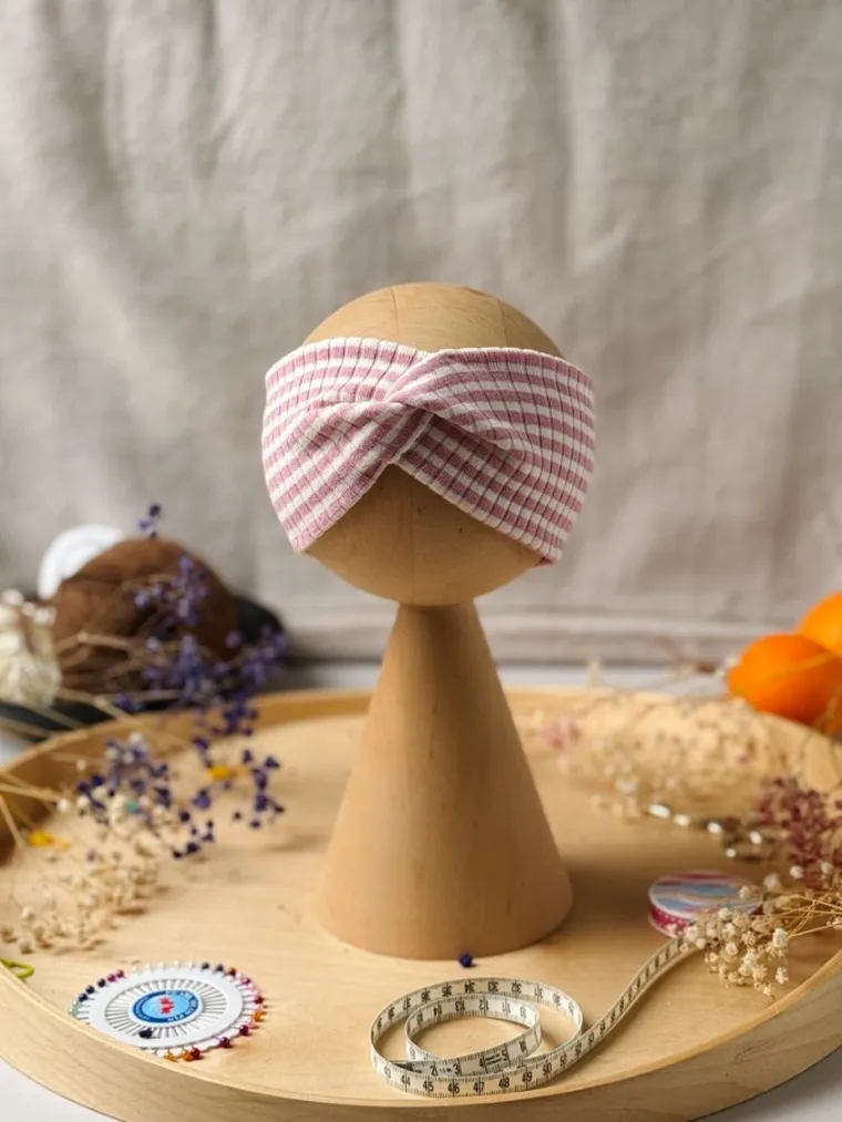 Opaska dziewczęca, różowo-biała, Iltom