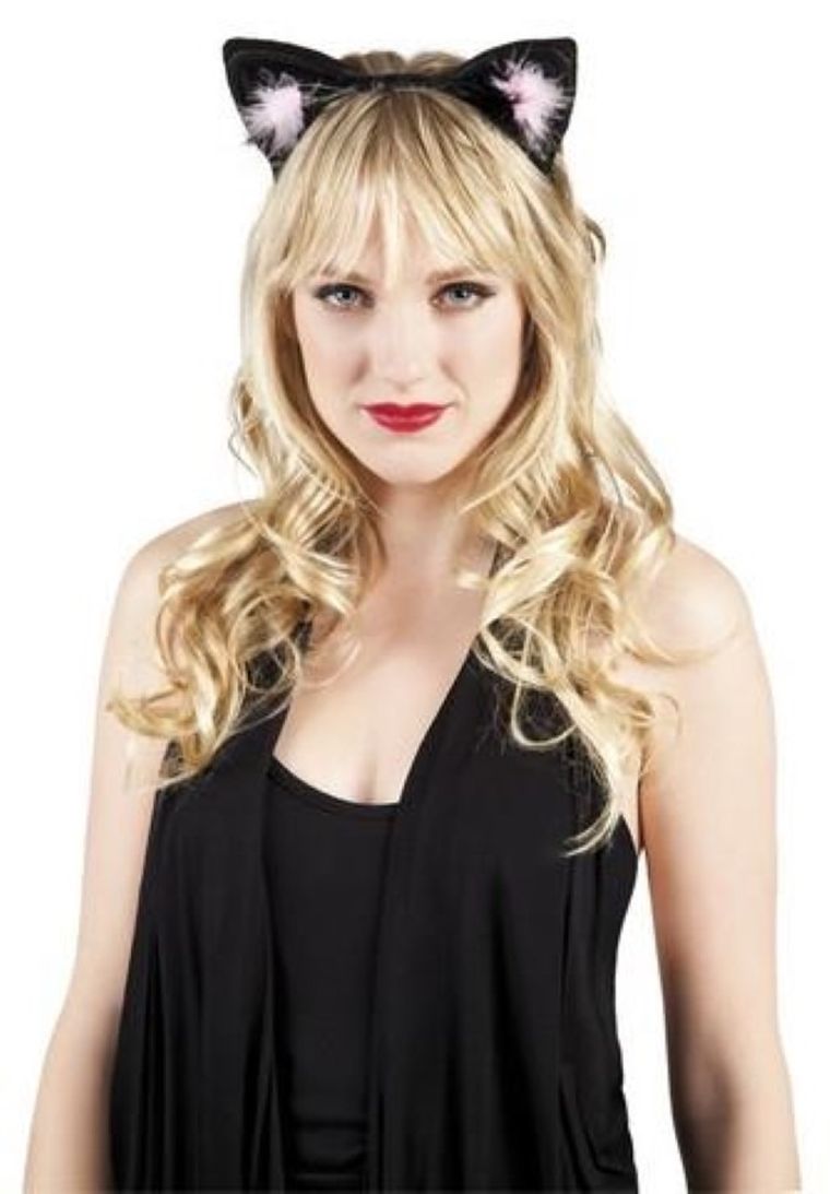 Opaska, kotek, różowy puszek