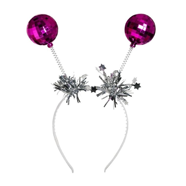 Opaska, kule disco, różowe