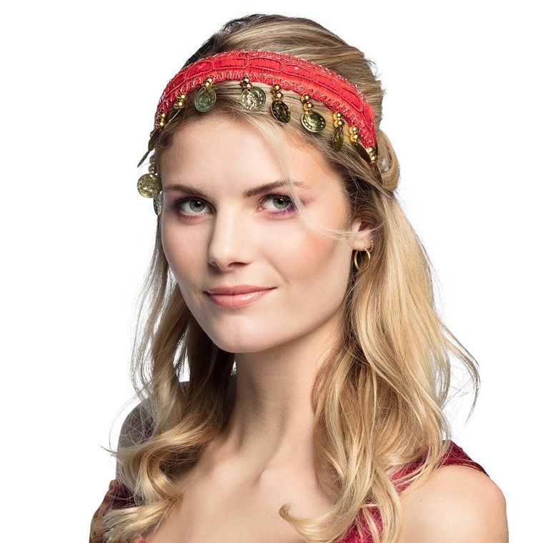 Opaska, taniec brzucha, czerwona