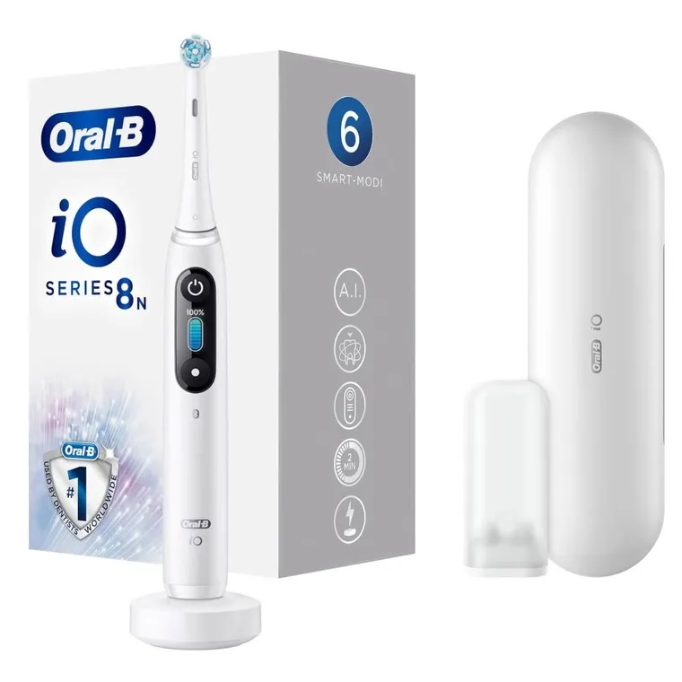 Oral-B, iO Series 8N, szczoteczka elektryczna do zębów, biała