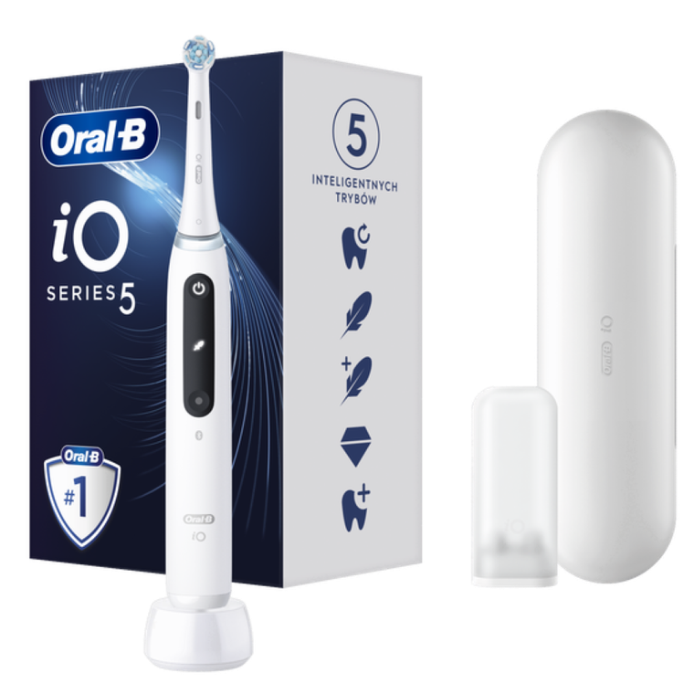 Oral-B, szczoteczka elektryczna, iO SERIES 5, White, szczoteczka magnetyczna z etui podróżnym