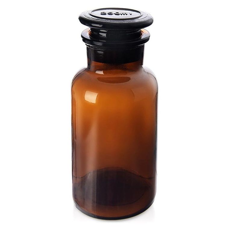 Orion, butelka szklana z korkiem i szeroką szyjką, brązowa, 250 ml