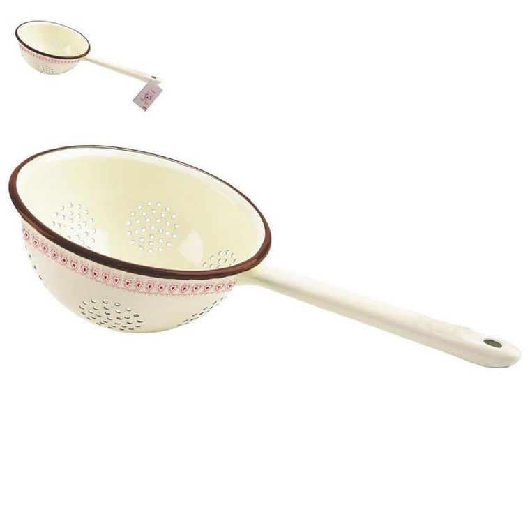 Orion, cedzak emaliowany, retro, tonca, 18 cm