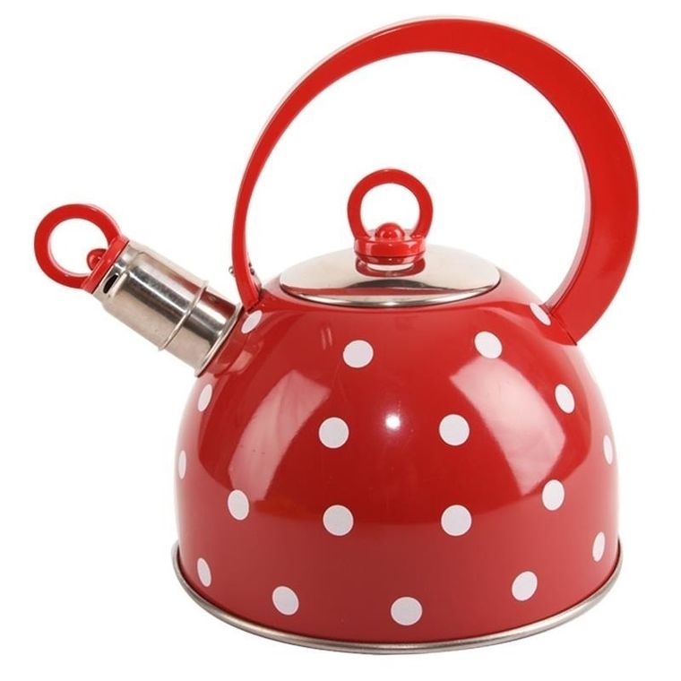 Orion, czajnik stalowy, czerwony, kropki, Karin, 1,8 l