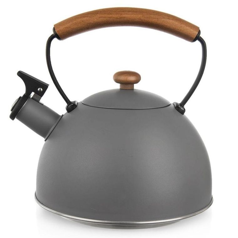 Orion, czajnik stalowy z gwizdkiem, szary, Wooden, 2,9l