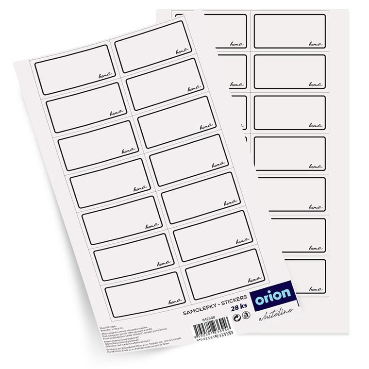 Orion, etykiety samoprzylepne na słoiki, Whiteline, 28 szt.