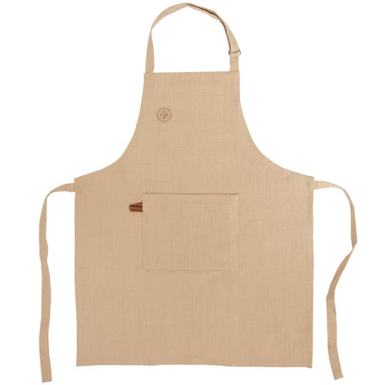 Orion, fartuch kuchenny, bawełniany, wiązany, beżowy