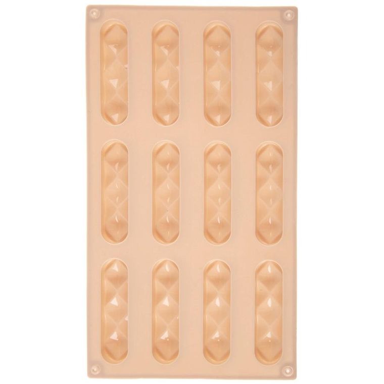 Orion, forma do ciastek i pralin, silikonowa, beżowa, 29,5-17-1,5 cm