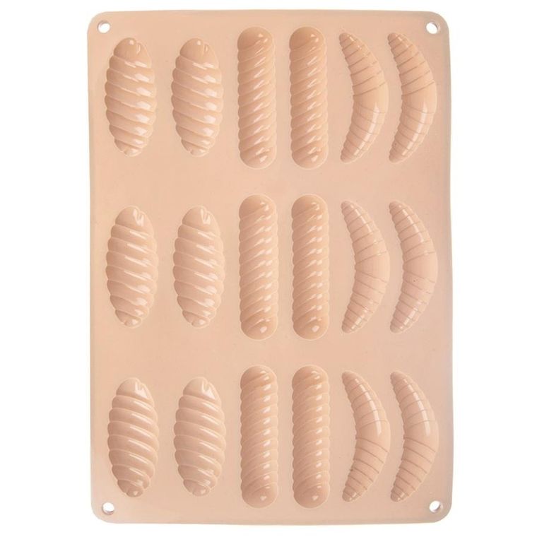 Orion, forma do ciastek i pralin, silikonowa, beżowa, 33-24,5-1 cm