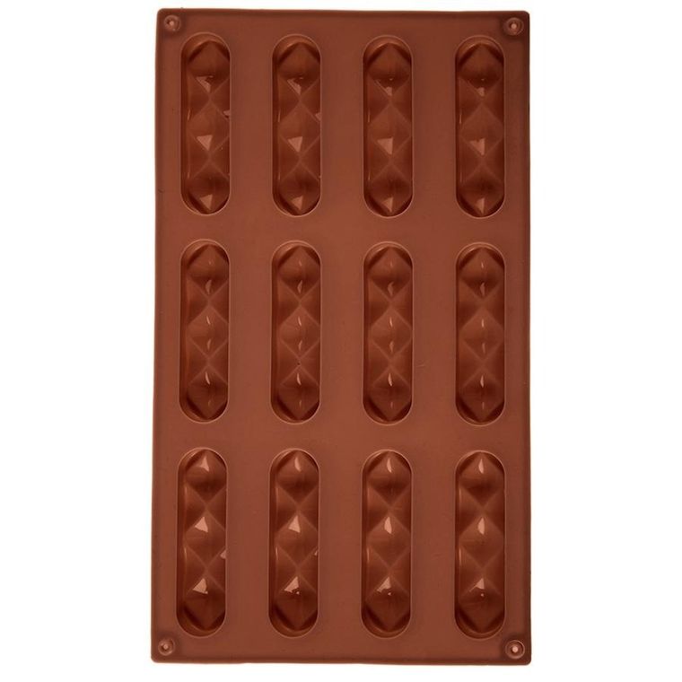 Orion, forma do ciastek i pralin, silikonowa, brązowa, 29,5-17-1,5 cm