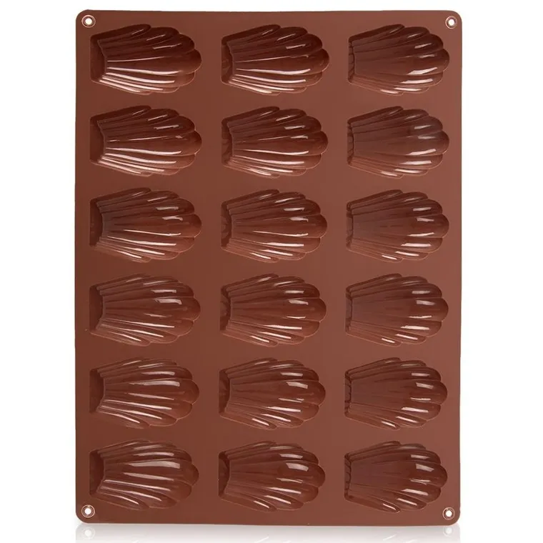 Orion, forma do ciastek, silikonowa, brązowa, muszelki, 32-24,5-2 cm