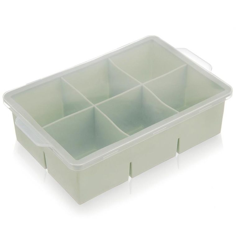 Orion, forma do kostek lodu z pokrywką silikonowa, zielona XXL, 18.5-12-5 cm