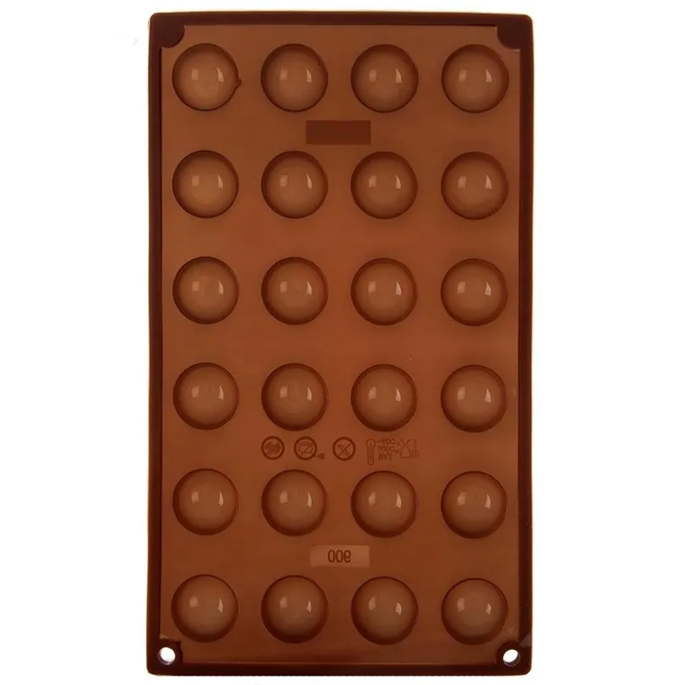 Orion, forma do pralin i czekoladek silikonowa, brązowa, 30-17,5-1,5 cm