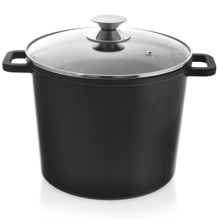 Orion, garnek granitowy ze szklaną pokrywką wysoki, Grande, 7.6 l