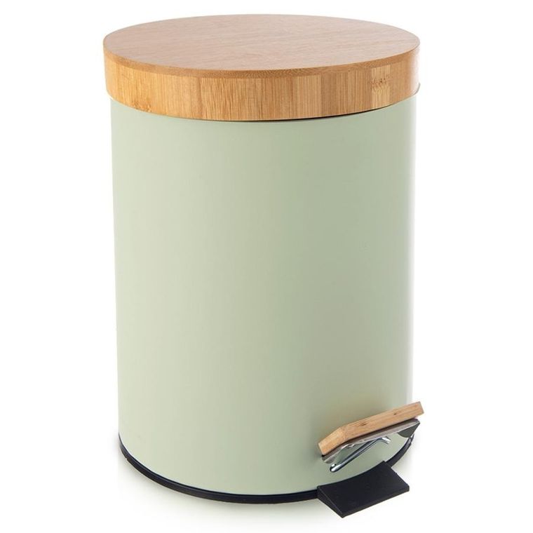 Orion, Greenish, kosz na śmieci, metalowy, z pedałem, zielony, 5l