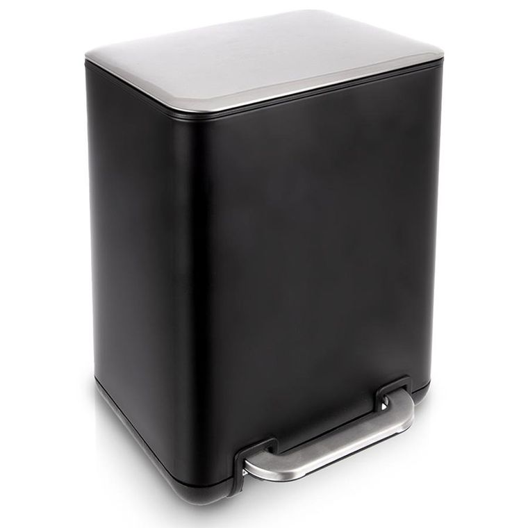 Orion, kosz na śmieci z pedałem, stalowy, czarny, 20l