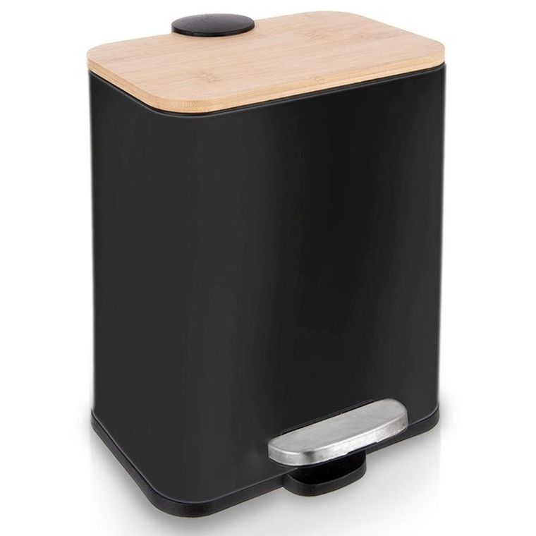 Orion, kosz na śmieci z pedałem, stalowy, czarny, wąski, 5l