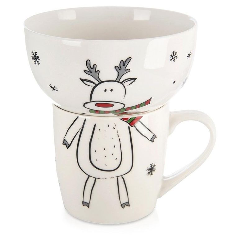 Orion, kubek z miseczką, porcelanowy, zestaw dla dziecka, 2 elementy