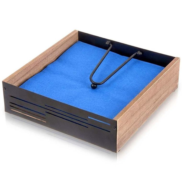 Orion, Line, serwetnik z dociskiem, metalowy, czarny, 18-18-5 cm