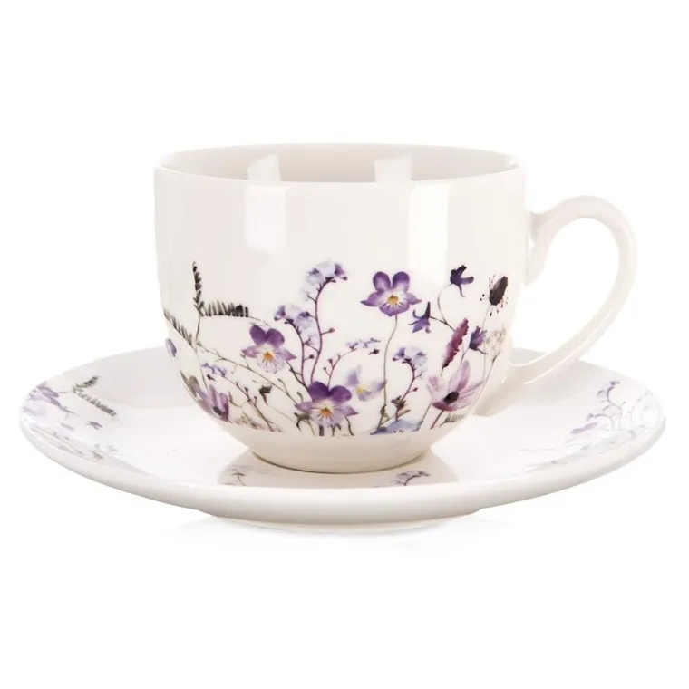 Orion, Louka, filiżanka ze spodkiem, porcelanowa, kwiaty, 260 ml