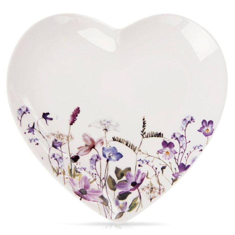 Orion, Louka, talerz deserowy porcelanowy, serce, 17,5-17 cm