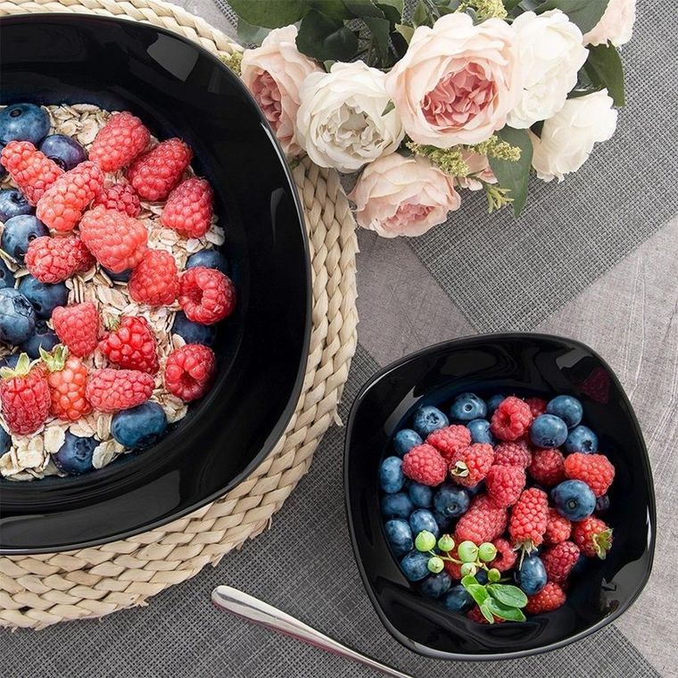 Orion, Luna, miseczka szklana, czarna, 11,5 cm, 190 ml