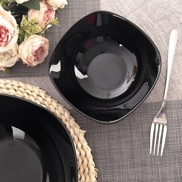 Orion, Luna, miseczka szklana, czarna, 15 cm, 450 ml