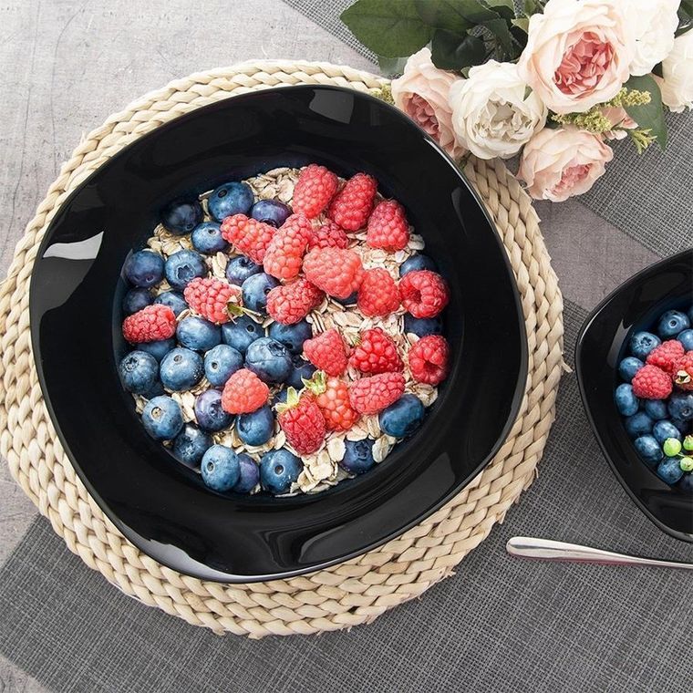 Orion, Luna, miska sałatkowa szklana, czarna, 25 cm, 2l