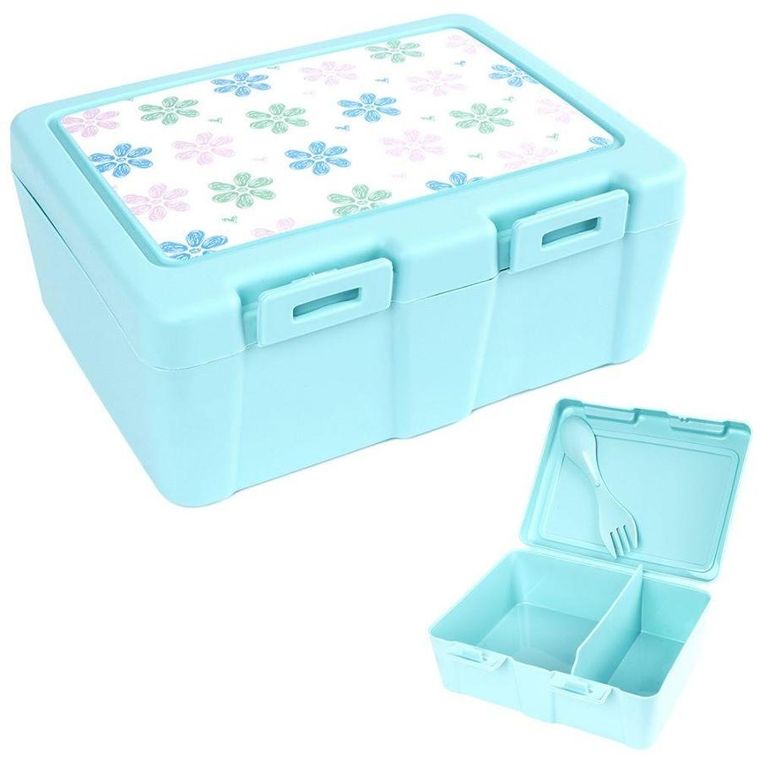 Orion, lunchbox z przegrodą i sztućcami, kwiaty, 1 l