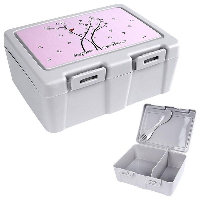 Orion, lunchbox z przegrodą i sztućcami, serce, 1 l