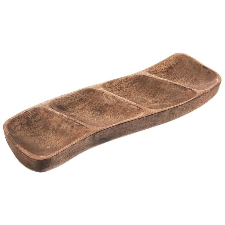 Orion, Mango, drewniany talerz na przekąski, dzielony, 35-11 cm