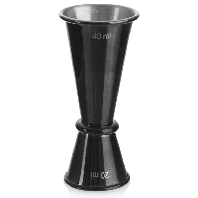 Orion, miarka barmańska, stalowa dwustronna, black, 20/40 ml
