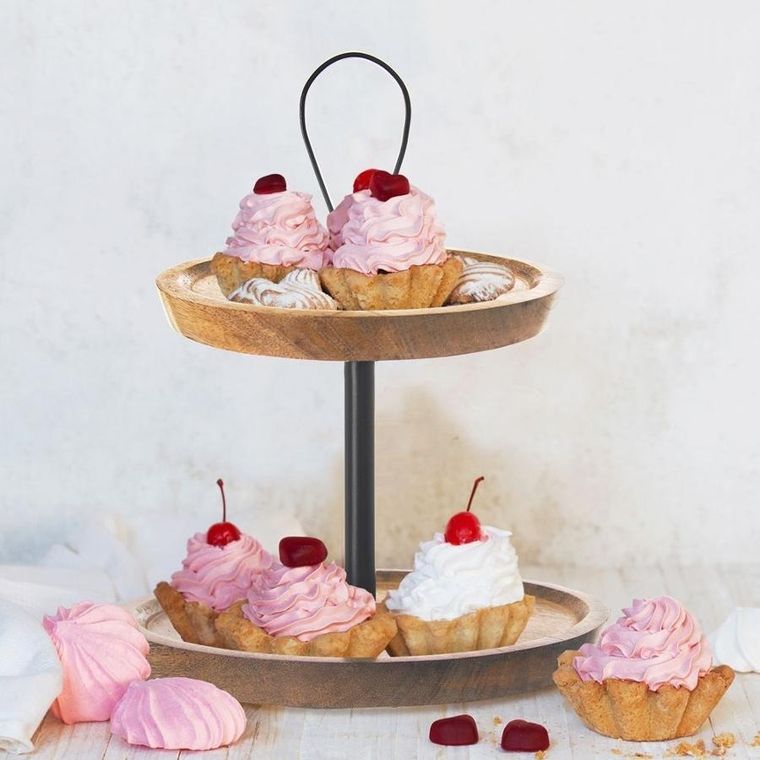 Orion, patera drewniana, 2-poziomowa, Mango, 30 cm