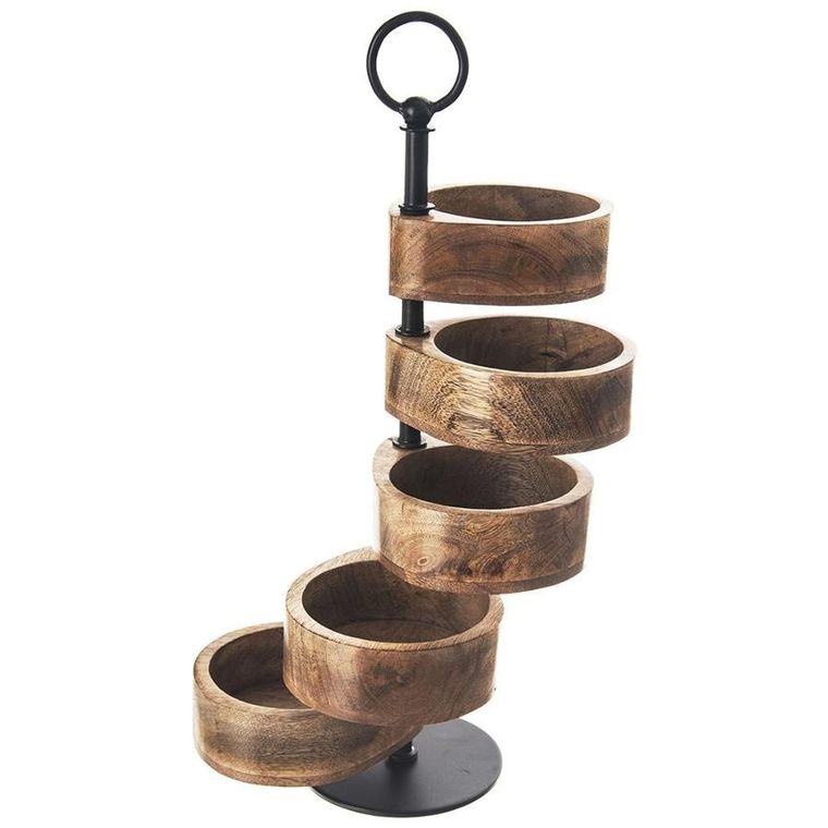 Orion, Patera drewniana 5-poziomowa, Mango, 44.5 cm