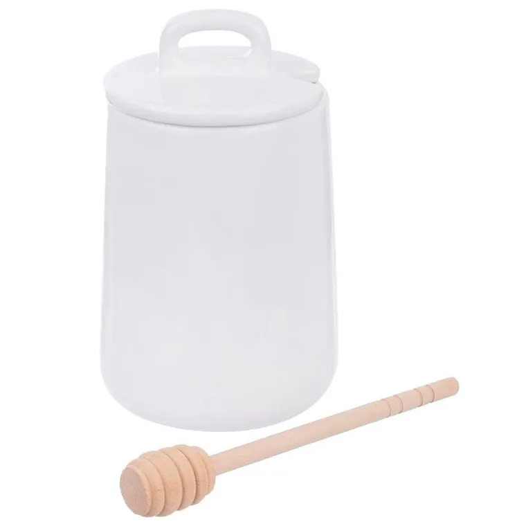 Orion, pojemnik porcelanowy na miód, z łyżeczką pałką, 470 ml
