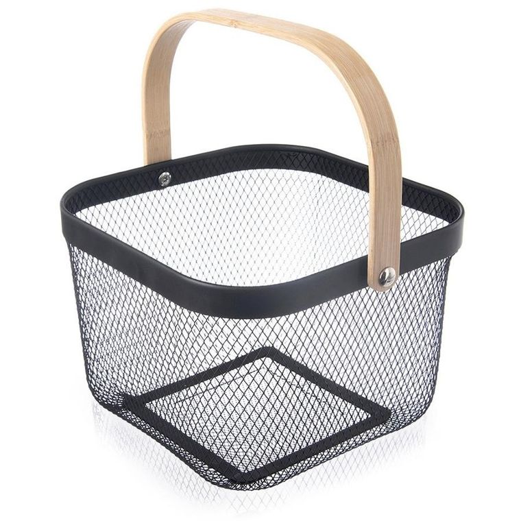 Orion, Radka, koszyk do przechowywania, metalowy, czarny, 27-24,5-17,5 cm