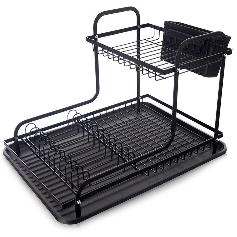 Orion, Radka, suszarka na naczynia, 2-poziomowa, czarna, 42,5-32-29 cm