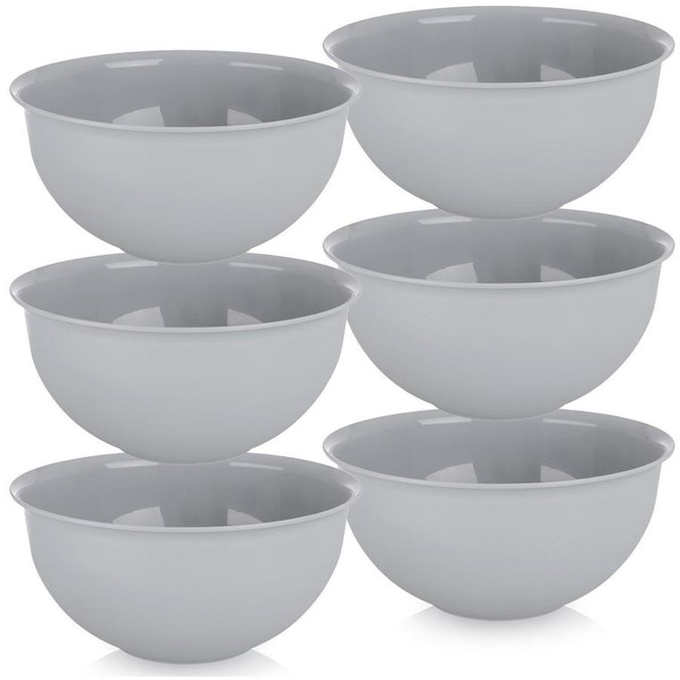 Orion, Sandy, miseczki plastikowe, szare, 13 cm, 500 ml, 6 szt.